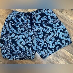 Vintage Big Dogs Blue Waves Swim Trunk Shorts Size XXL